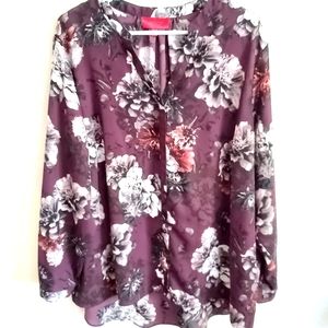 Jennifer Lopez - Longsleeve V-neck Flowy Blouse - 2x